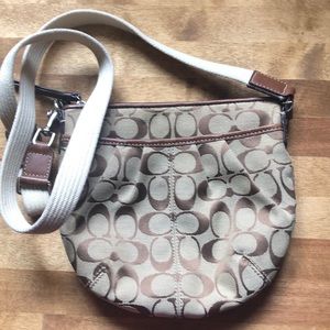 Coach crossbody tan and brown